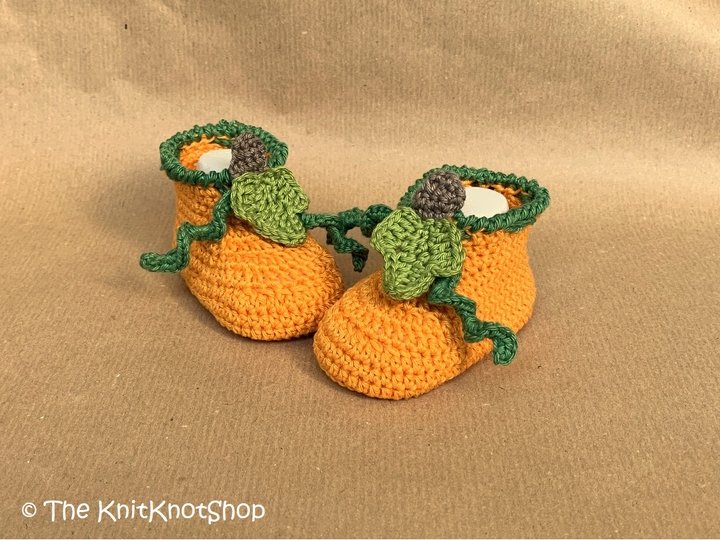 Häkelanleitung Babyschuhe Kürbis