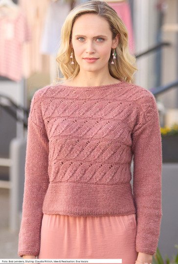 Pulli mit Ajourstreifen