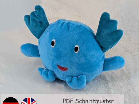 reversible cuddly toy "Krempeltier" axolotl Level 1 - sewing instruction
