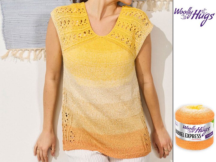 PULLI IRENE … MIT AJOURPASSE GESTRICKT