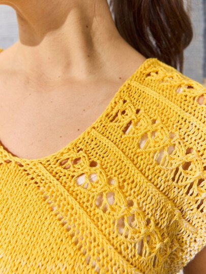 PULLI IRENE … MIT AJOURPASSE GESTRICKT