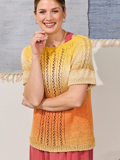 RAGLANPULLI INKA … MIT AJOURSTREIFEN GESTRICKT