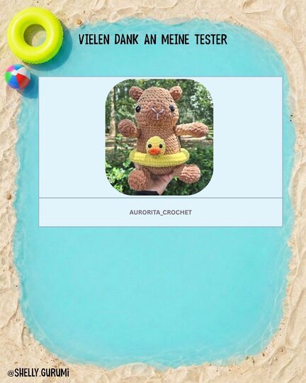 Capybara Summer Edition Crochet Pattern PDF English and German