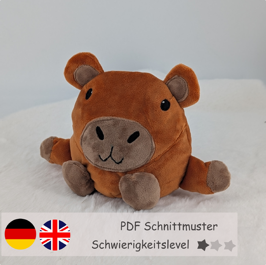 reversible cuddly toy "Krempeltier" capybara Level 1 - sewing instruction