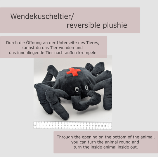 reversible cuddly toy "Krempeltier" spider Level 3 - sewing instruction