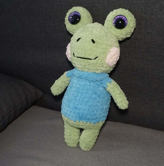 Häkelanleitung Frosch „Plüschtoni“