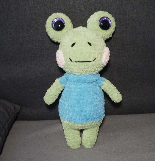 Häkelanleitung Frosch „Plüschtoni“