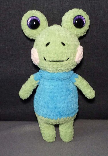 Häkelanleitung Frosch „Plüschtoni“