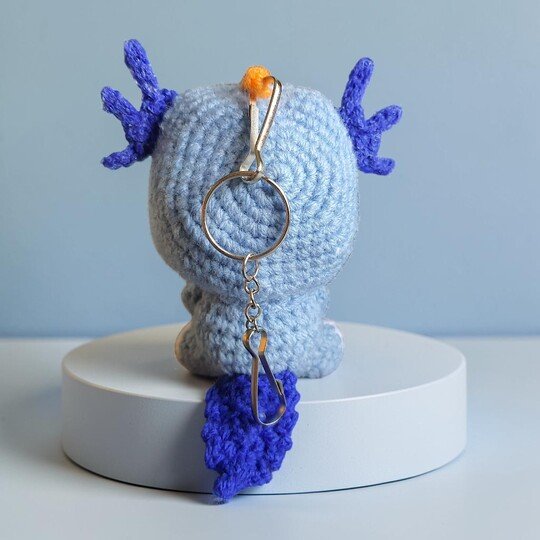 Cat Axolotl Bag Charm, Crochet Keychain Pattern, Backpack Buddy