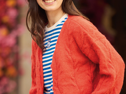 Jacke mit Zopfmuster