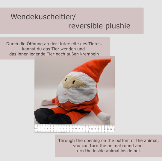 reversible cuddly toy santa claus Level 3 - sewing instruction