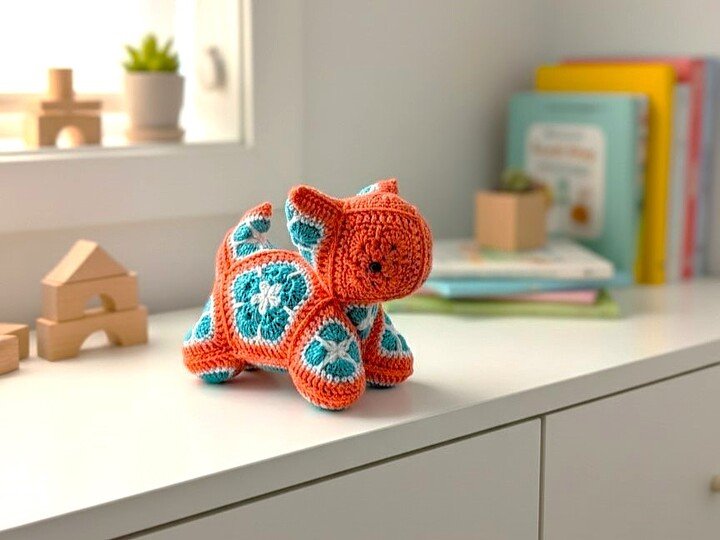 Crochet Pattern PDF Flora – Kitten in African Flowers Design