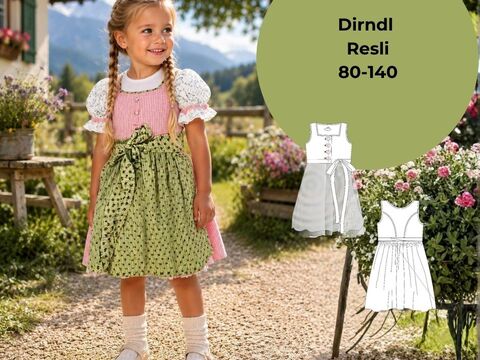 Kinderdirndl Resli Gr. 80-140 Schnittmuster