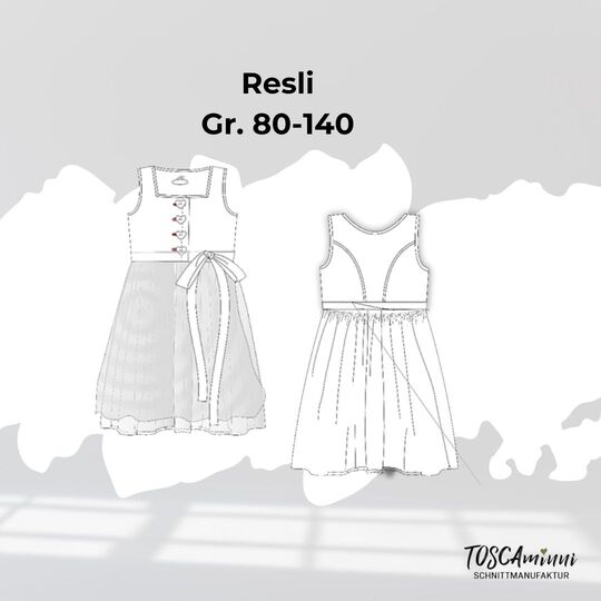 Kinderdirndl Resli Gr. 80-140 Schnittmuster