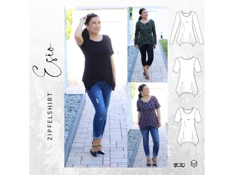 Schnittmuster Ebook Zipfelshirt ESIO Gr. 34-56
