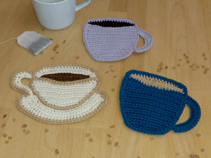 Häkelanleitung Untersetzer Kaffeebecher und Teetasse