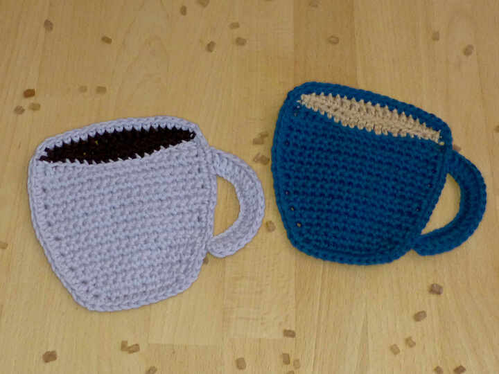 Häkelanleitung Untersetzer Kaffeebecher und Teetasse