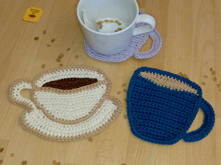 Häkelanleitung Untersetzer Kaffeebecher und Teetasse