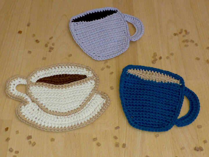 Häkelanleitung Untersetzer Kaffeebecher und Teetasse