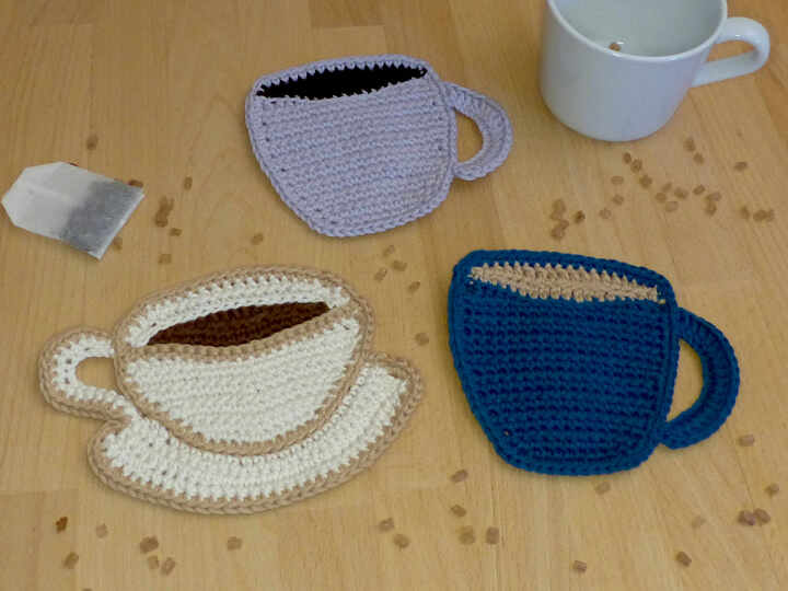Häkelanleitung Untersetzer Kaffeebecher und Teetasse