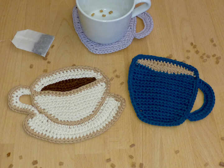Häkelanleitung Untersetzer Kaffeebecher und Teetasse