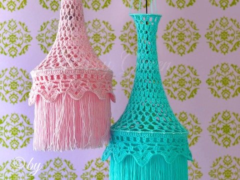 Häkelanleitung Rosalie  Lampe Boho – Hängelampe häkeln – Häkel Deko