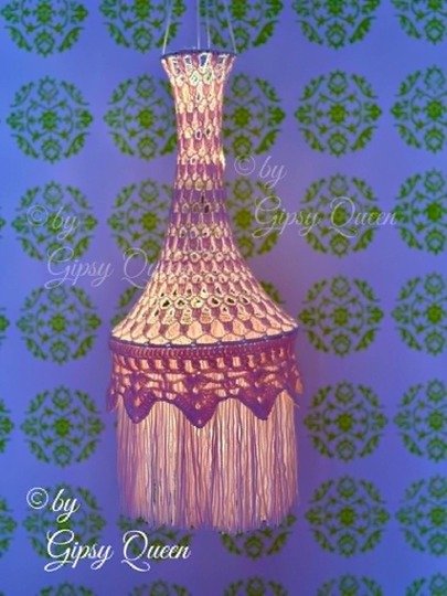 Häkelanleitung Rosalie  Lampe Boho – Hängelampe häkeln – Häkel Deko
