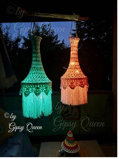 Häkelanleitung Rosalie  Lampe Boho – Hängelampe häkeln – Häkel Deko