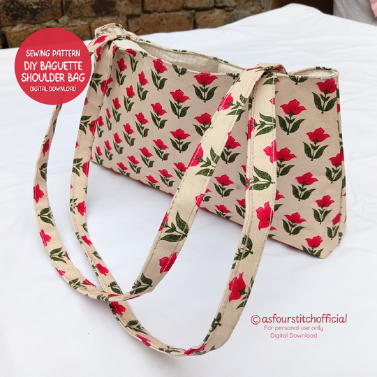 DIY Baguette Shoulder Bag Sewing Pattern and  Video Tutorial