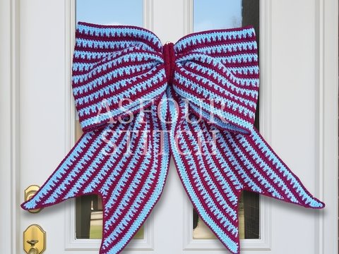 Giant Crochet Front Door Bow Pattern PDF (US & UK terms) and Video Tutorial