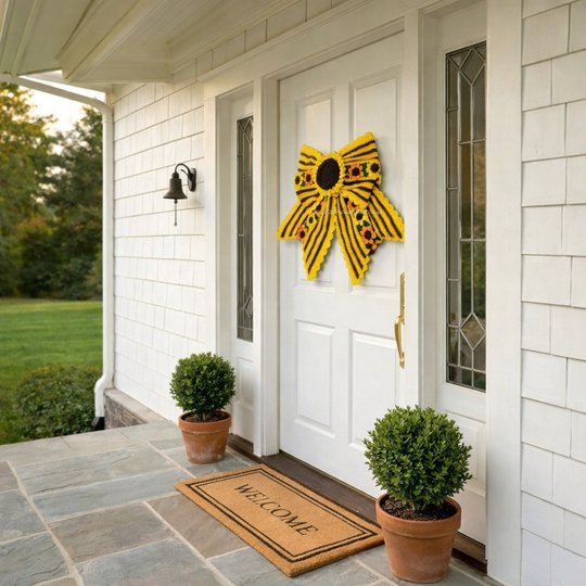 Big Sunflower Bow Crochet Pattern PDF and Video Download