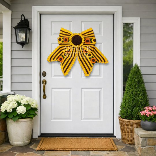 Big Sunflower Bow Crochet Pattern PDF and Video Download