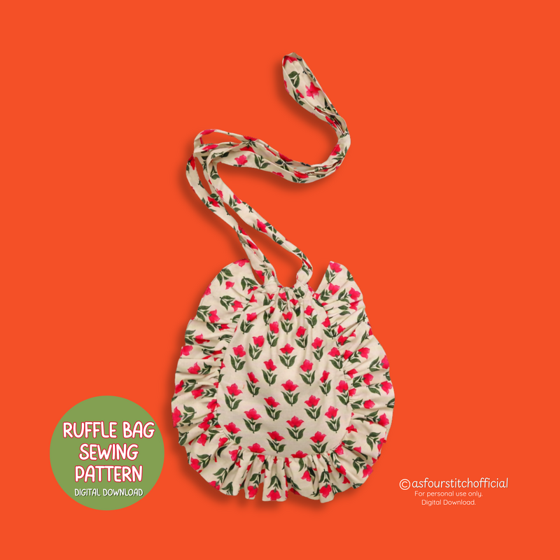 Handmade Ruffle Drawstring Crossbody Bag Sewing Pattern and  Video Tutorial - Image 6