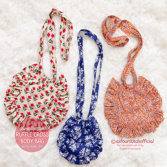 Handmade Ruffle Drawstring Crossbody Bag Sewing Pattern and  Video Tutorial