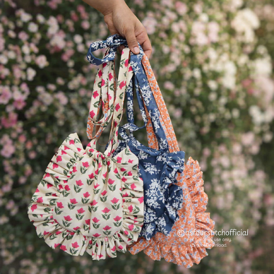 Handmade Ruffle Drawstring Crossbody Bag Sewing Pattern and  Video Tutorial