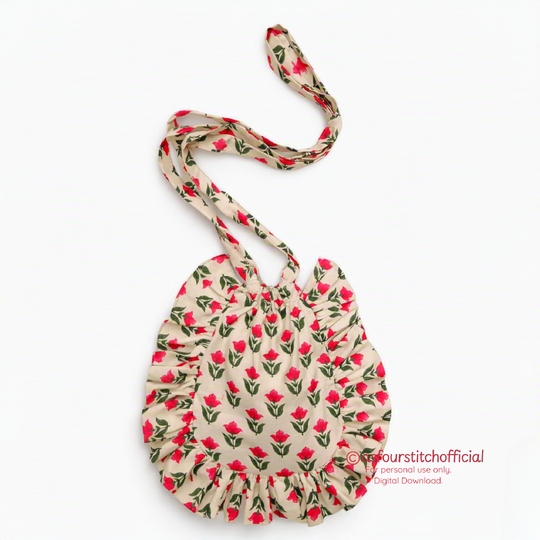 Handmade Ruffle Drawstring Crossbody Bag Sewing Pattern and  Video Tutorial