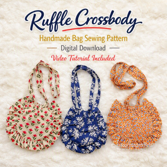 Handmade Ruffle Drawstring Crossbody Bag Sewing Pattern and  Video Tutorial