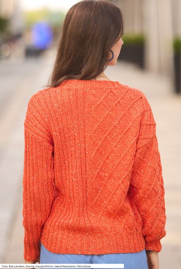 Pulli mit Rauten- und Rippenmuster