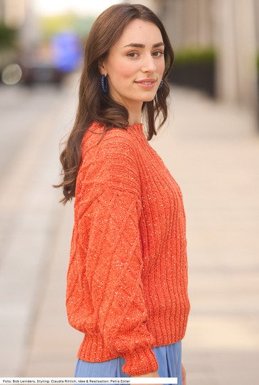 Pulli mit Rauten- und Rippenmuster