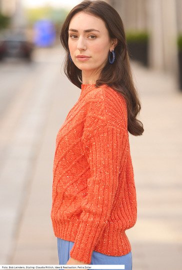 Pulli mit Rauten- und Rippenmuster
