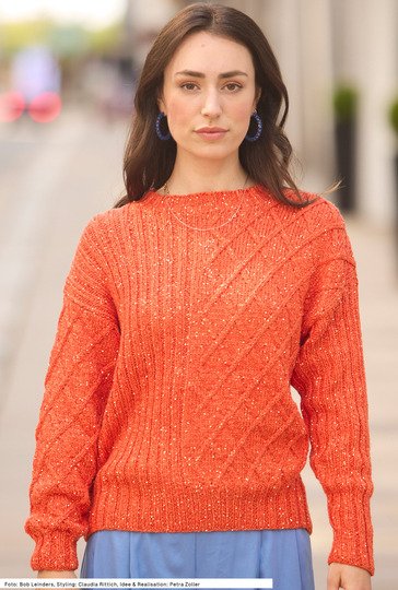 Pulli mit Rauten- und Rippenmuster