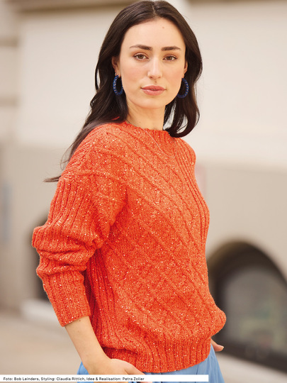 Pulli mit Rauten- und Rippenmuster