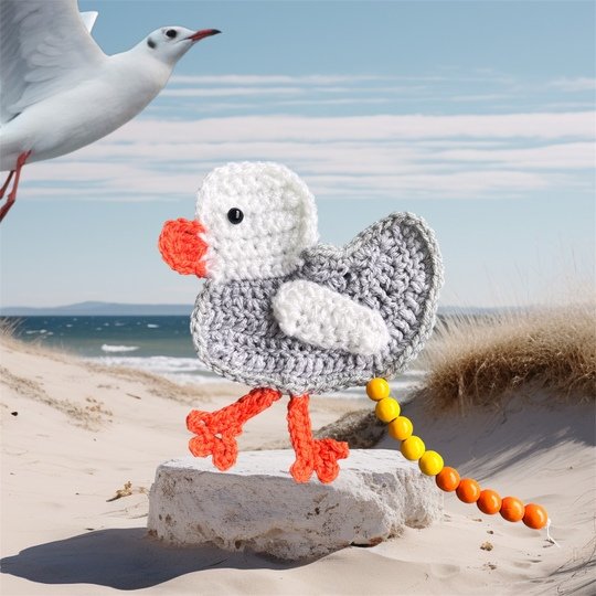 Häkelanleitung Rechenkette Möwe