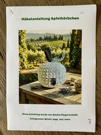 Häkelanleitung Apfelkörbchen