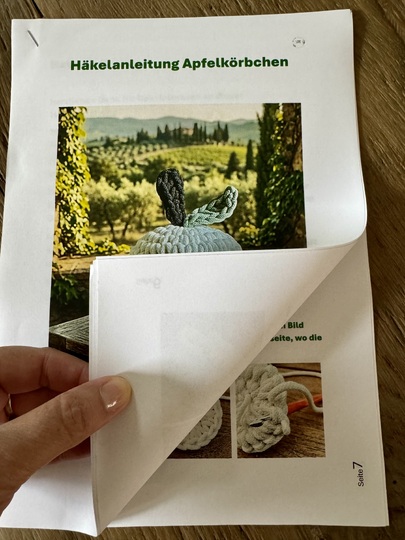 Häkelanleitung Apfelkörbchen