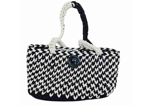 Zweifarbige Tasche im Strickstich häkeln