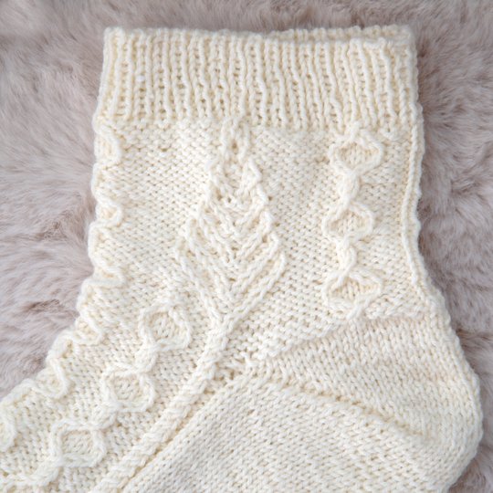 Strickanleitung Socken mit Zopfmuster – Three Twenty Six