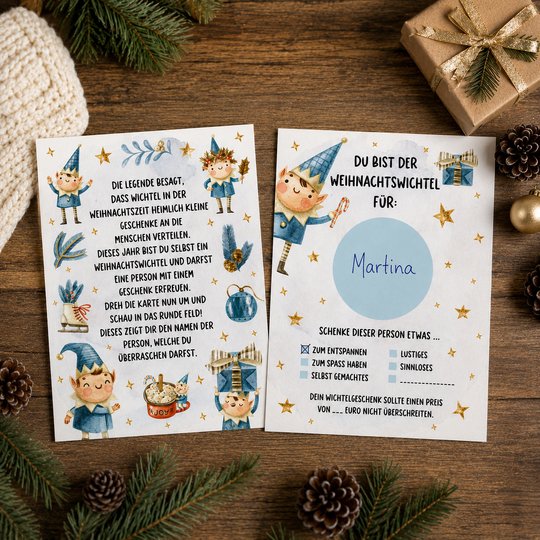 Wichtelkarten Weihnachten PDF Wichtelspiel Weihnachtswichtel