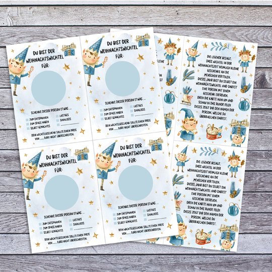 Wichtelkarten Weihnachten PDF Wichtelspiel Weihnachtswichtel