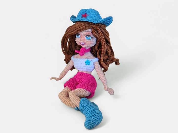 Crochet Pattern: Cowgirl Doll